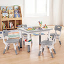Kids Table and 4 Chairs Set with Adjustable Height by LJGDeals