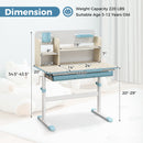 Height Adjustable Kids Study Desk with Tilt Desktop for 3-12 Years Old