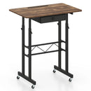 Height Adjustable Standing Desk with Wheels & Drawer by LJGDeals