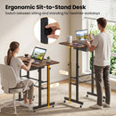 Height Adjustable Standing Desk with Wheels & Drawer by DirectDeals