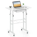 Height Adjustable Standing Desk with Wheels & Drawer by LJGDeals