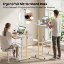 Height Adjustable Standing Desk with Wheels & Drawer by DirectDeals