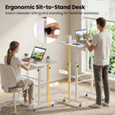 Height Adjustable Standing Desk with Wheels & Drawer by LJGDeals