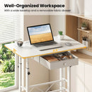 Height Adjustable Standing Desk with Wheels & Drawer by LJGDeals