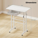 Height Adjustable Standing Desk with Wheels & Drawer by LJGDeals