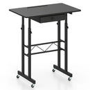 Height Adjustable Standing Desk with Wheels & Drawer by DirectDeals