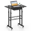 Height Adjustable Standing Desk with Wheels & Drawer by LJGDeals