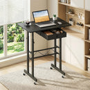 Height Adjustable Standing Desk with Wheels & Drawer by LJGDeals