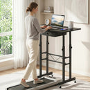 Height Adjustable Standing Desk with Wheels & Drawer by LJGDeals