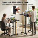 Height Adjustable Standing Desk with Wheels & Drawer by DirectDeals
