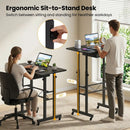 Height Adjustable Standing Desk with Wheels & Drawer by LJGDeals