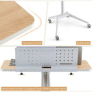 Height Adjustable Mobile Standing Desk with Detachable Holde-Natural by LJGDeals