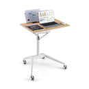 Height Adjustable Mobile Standing Desk with Detachable Holde-Natural by LJGDeals