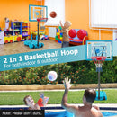 3.8-4.4 Feet Height Adjustable Pool Basketball Hoop for Kids Teens and Adults-Blue by LJGDeals