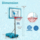 3.8-4.4 Feet Height Adjustable Pool Basketball Hoop for Kids Teens and Adults-Blue by LJGDeals