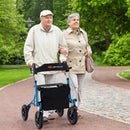 Height Adjustable Rollator Walker Foldable Rolling Walker with Seat for Seniors by LJGDeals