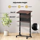 40.5-49 Inch Height Adjustable Rolling Podium Stand Lectern Table-Black by LJGDeals