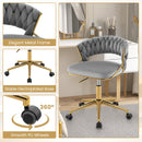 360¬∞ Height Adjustable Swivel Upholstered Desk Computer Chair with Hand-woven Back
