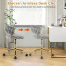 360¬∞ Height Adjustable Swivel Upholstered Desk Computer Chair with Hand-woven Back by LJGDeals