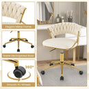 360¬∞ Height Adjustable Swivel Upholstered Desk Computer Chair with Hand-woven Back by LJGDeals