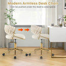 360¬∞ Height Adjustable Swivel Upholstered Desk Computer Chair with Hand-woven Back by LJGDeals
