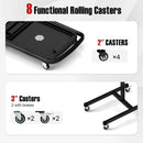 2-in-1 Rolling Tool Tray Height Adjustable Work Table with Detachable Part Tray-Black by LJGDeals