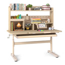 Height Adjustable Writing Table with Tilt Desktop and Retractable Book Stand-Yellow by LJGDeals