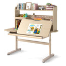 Height Adjustable Writing Table with Tilt Desktop and Retractable Book Stand-Yellow by LJGDeals