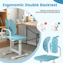 Height-adjustable Kid's Study Chair with Double Back Support and Breathable Seat for 3+ Years Old