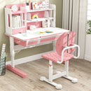 Height-adjustable Kid's Study Chair with Double Back Support and Breathable Seat for 3+ Years Old