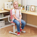 Height-adjustable Kid's Study Chair with Double Back Support and Breathable Seat for 3+ Years Old by LJGDeals