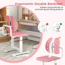 Height-adjustable Kid's Study Chair with Double Back Support and Breathable Seat for 3+ Years Old