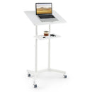 Mobile Lectern Podium Height-adjustable Rolling Laptop Cart with Tilting Top Storage Tray by LJGDeals