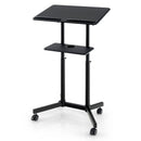 Mobile Lectern Podium Height-adjustable Rolling Laptop Cart with Tilting Top Storage Tray by LJGDeals