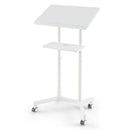 Mobile Lectern Podium Height-adjustable Rolling Laptop Cart with Tilting Top Storage Tray by LJGDeals
