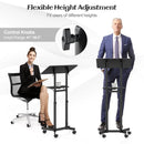 Mobile Lectern Podium Height-adjustable Rolling Laptop Cart with Tilting Top Storage Tray by LJGDeals