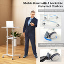 Mobile Lectern Podium Height-adjustable Rolling Laptop Cart with Tilting Top Storage Tray by LJGDeals