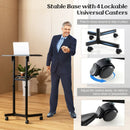 Mobile Lectern Podium Height-adjustable Rolling Laptop Cart with Tilting Top Storage Tray by LJGDeals