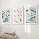 Festive Holiday Home Decor Christmas Village Set by Wall Art Set
