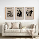 Black and Beige Matisse Set of 3 Posters. Vintage Style by Wall Art Set