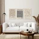 Set of 3 Pastel Beige Prints. Henri Matisse and Yayoi Kusama by Wall Art Set