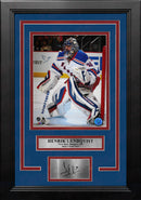 Henrik Lundqvist in Net New York Rangers 8" x 10" Framed Hockey Photo with Engraved Autograph by Dynasty Sports & Framing