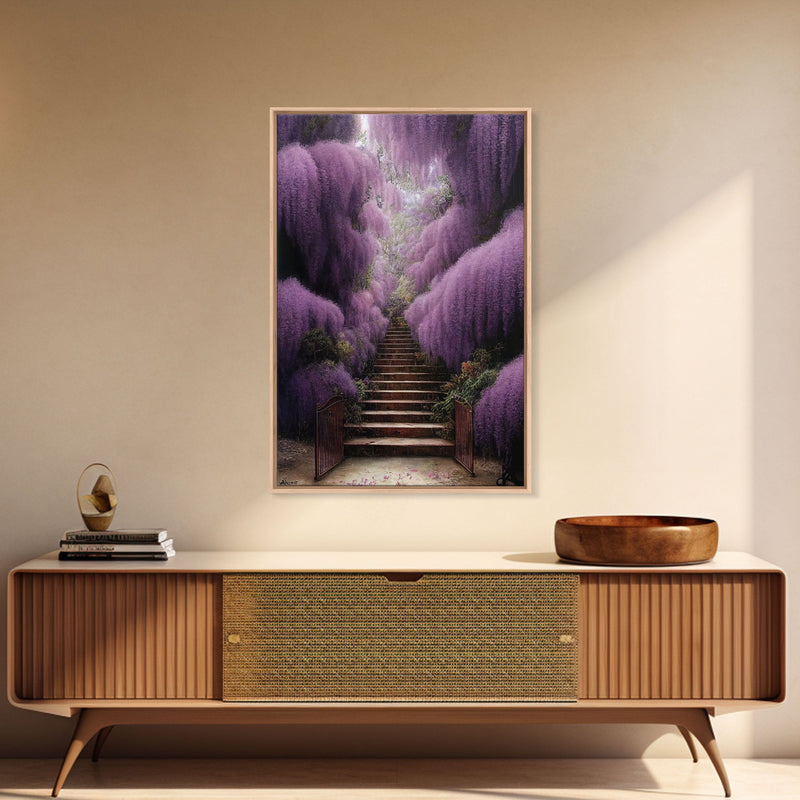 Beautiful Wisteria Garden Walkway Path Wall Art, Fine Art Print, Wall Poster, Wall Print