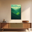 Emerald Green Landscape, Rolling Hills of Ireland, Framed Canvas Print, Ready To Hang Framed Wall Art, Living Room Wall Hanging