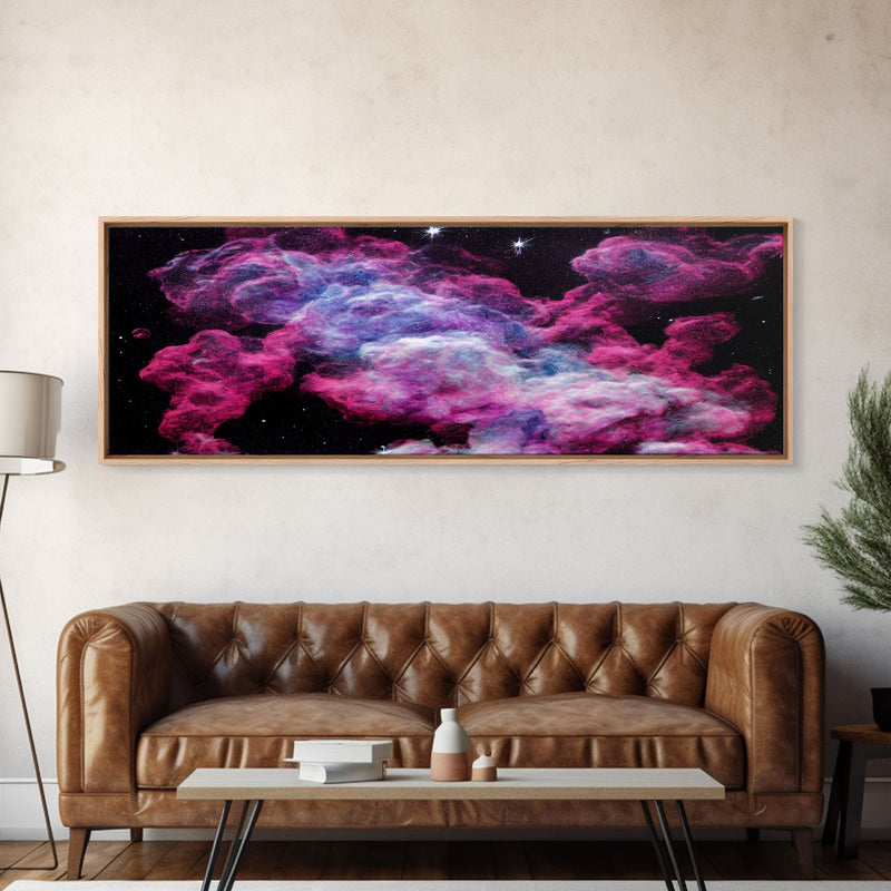 Beautiful Universe Space Art, Galaxy Print, Bubblegum Pink Art, Framed Canvas Print, Framed Wall Art