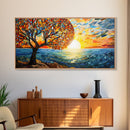 Abstract Wall Art, Nature Wall Print, Mosaic Wall Art, Sunset Art, Canvas Print, Wall Hanging, Landscape Art, Home Office Art, Couples Gift