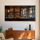 Tavern Wall Art, Bar Art, Winter Art, Canvas Print, Wall Hanging, Panoramic Art, Dorm Room Art, Bar Cart Art, Game Room Art, Office Decor