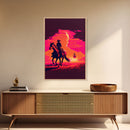 Vaporwave Cowboy Horse Desert Purple Man Fine Art Print, Wall Art Print, Wall Poster, Wall Décor