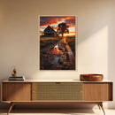 Country Lane Sunset Canvas Print, Country Roads, Dirt Road Art, Primitive Decor