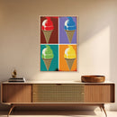 Warhol Style Sherbet, Framed Canvas Print, Ice Cream Shop Art, Sherbert, art deco pop art retro style wall art